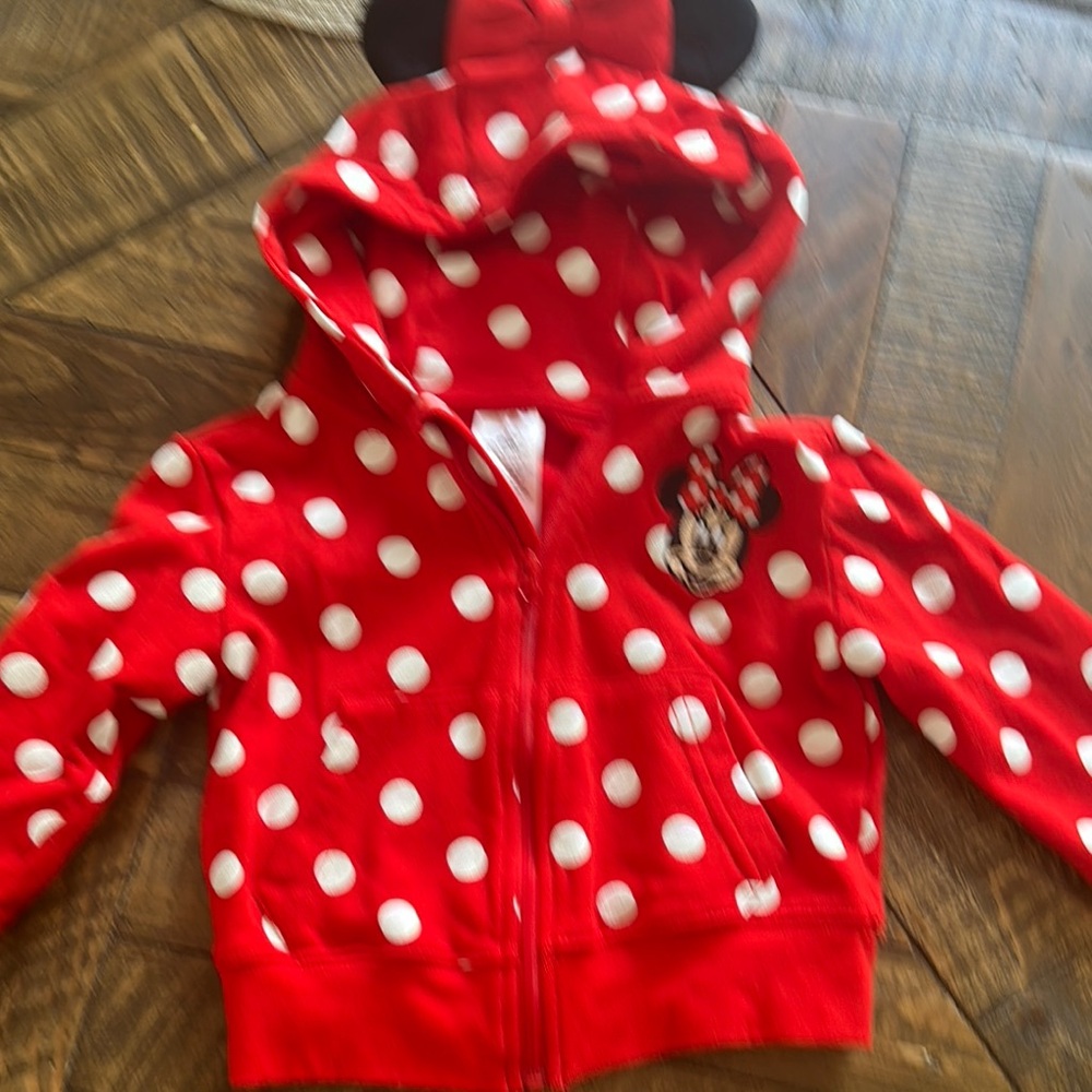Disney Red Polka Dot Minnie Mouse Hoodie for Kids